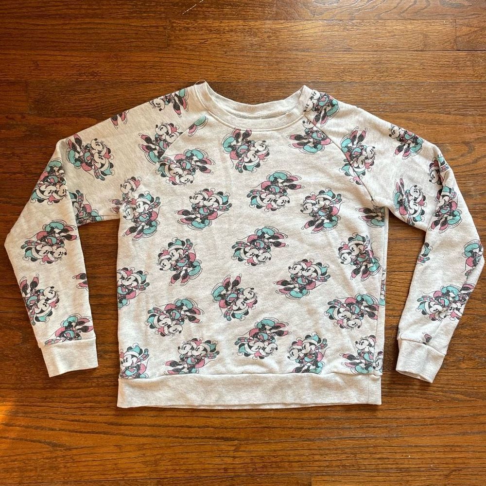 Disney Mickey & Minnie Ice Skating Crewneck Pullover